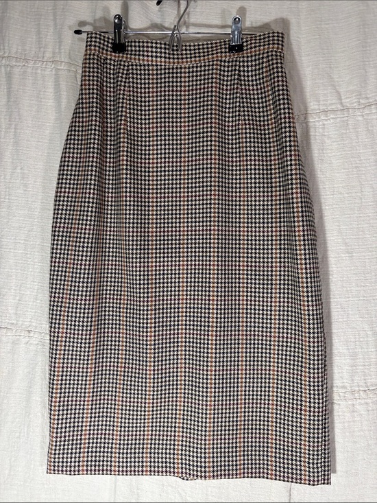 Jan Leslie Dresses & Skirts - Vintage Joan Leslie Houndstooth Midi Pencil Skirt Size 6 Equestrian Academia EUC
